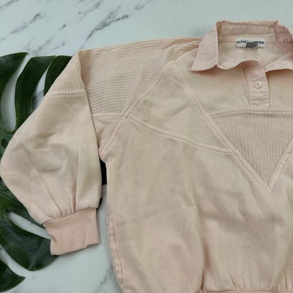 Alfred Dunner Womens Vintage 90s Sweatshirt Size M Pastel Pink Pullover Collared - Picture 4 of 11